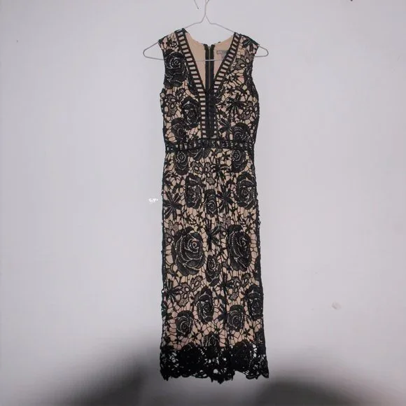 Love By Design | Dresses | Love X Design Black Crochet Dress With Tan  Lining Size Xs | Poshmark